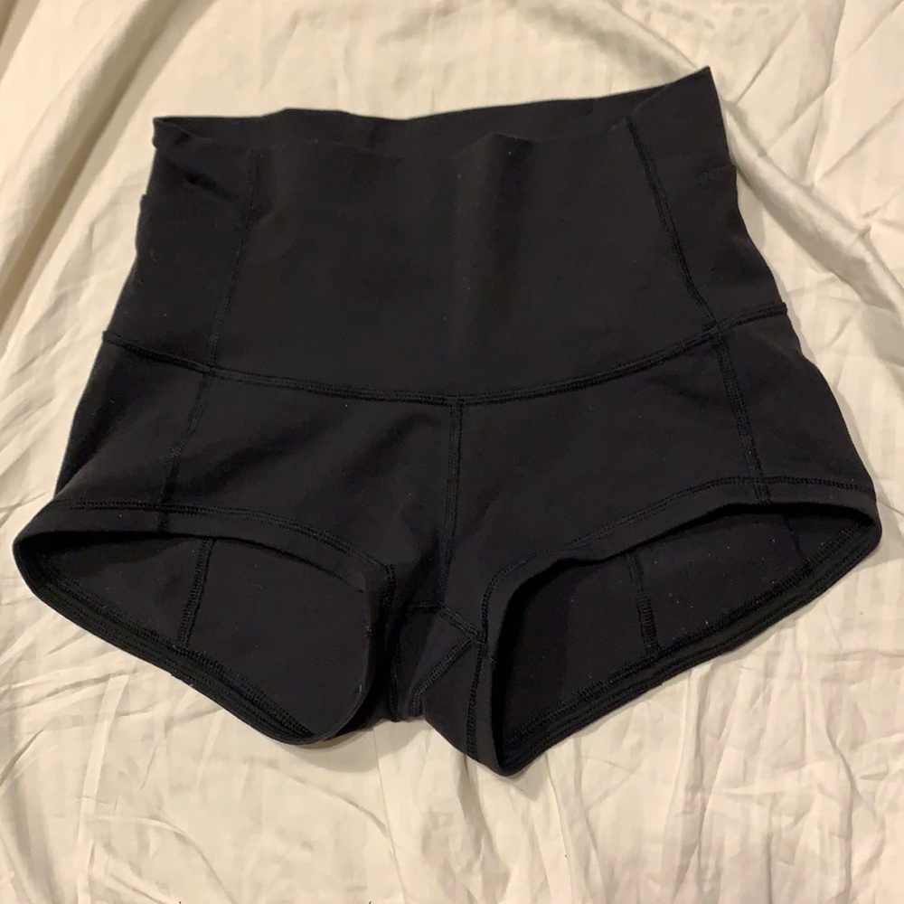 Black high waisted Lululemon shorts